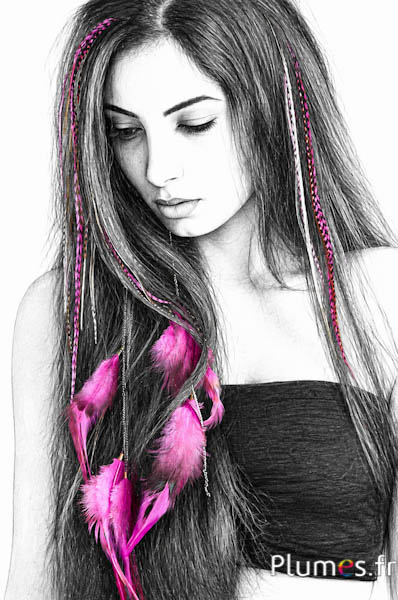 Gallo su catena - 40 cm - clip 3 colori - fucsia